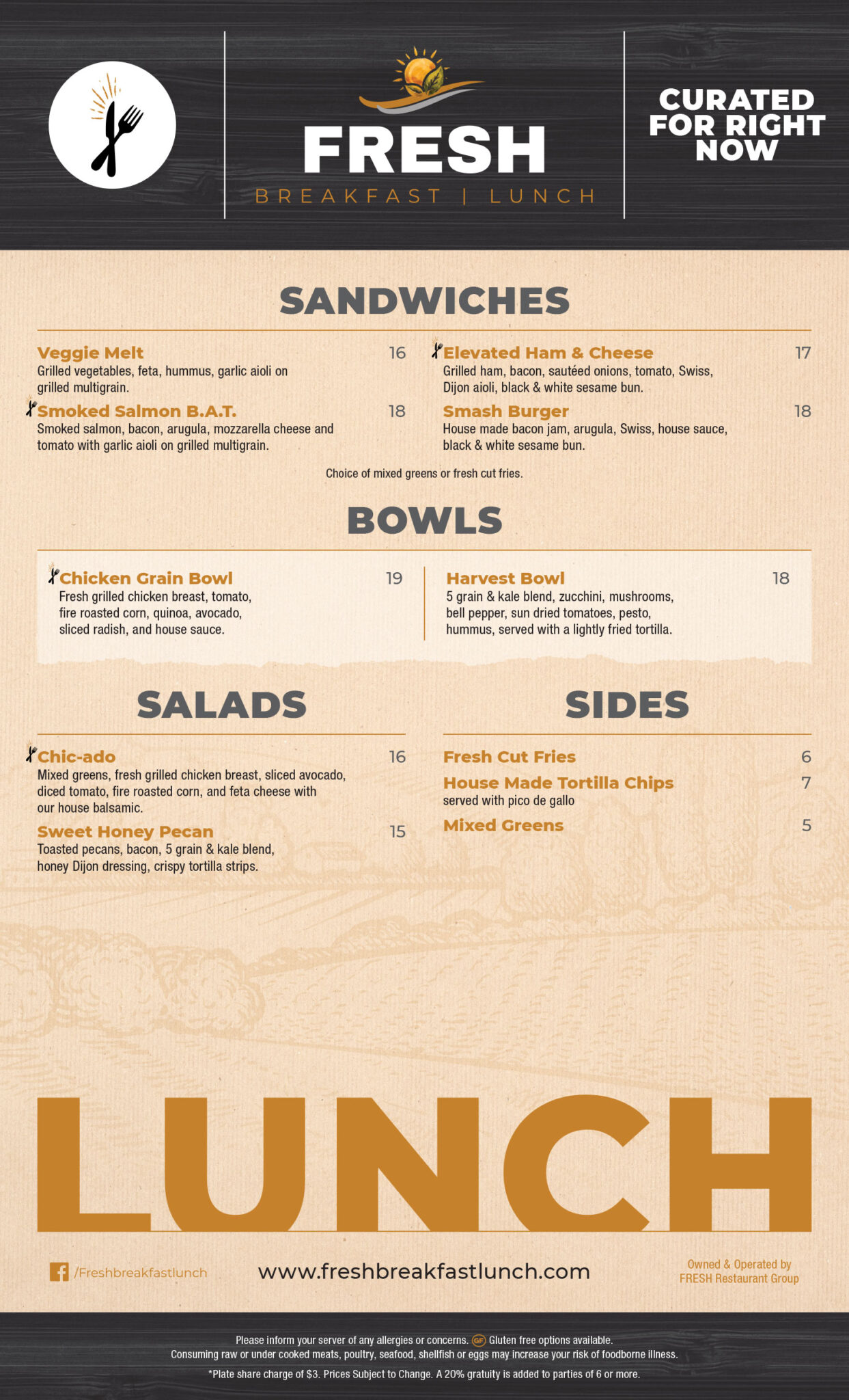 MENU – FRESH Breakfast | Lunch